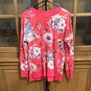 LuLaRoe Pink Sweatshirt with Floral Accents